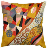 Klimt Cushion Cover Signs Of Spring Wool Hand Embroidered 18