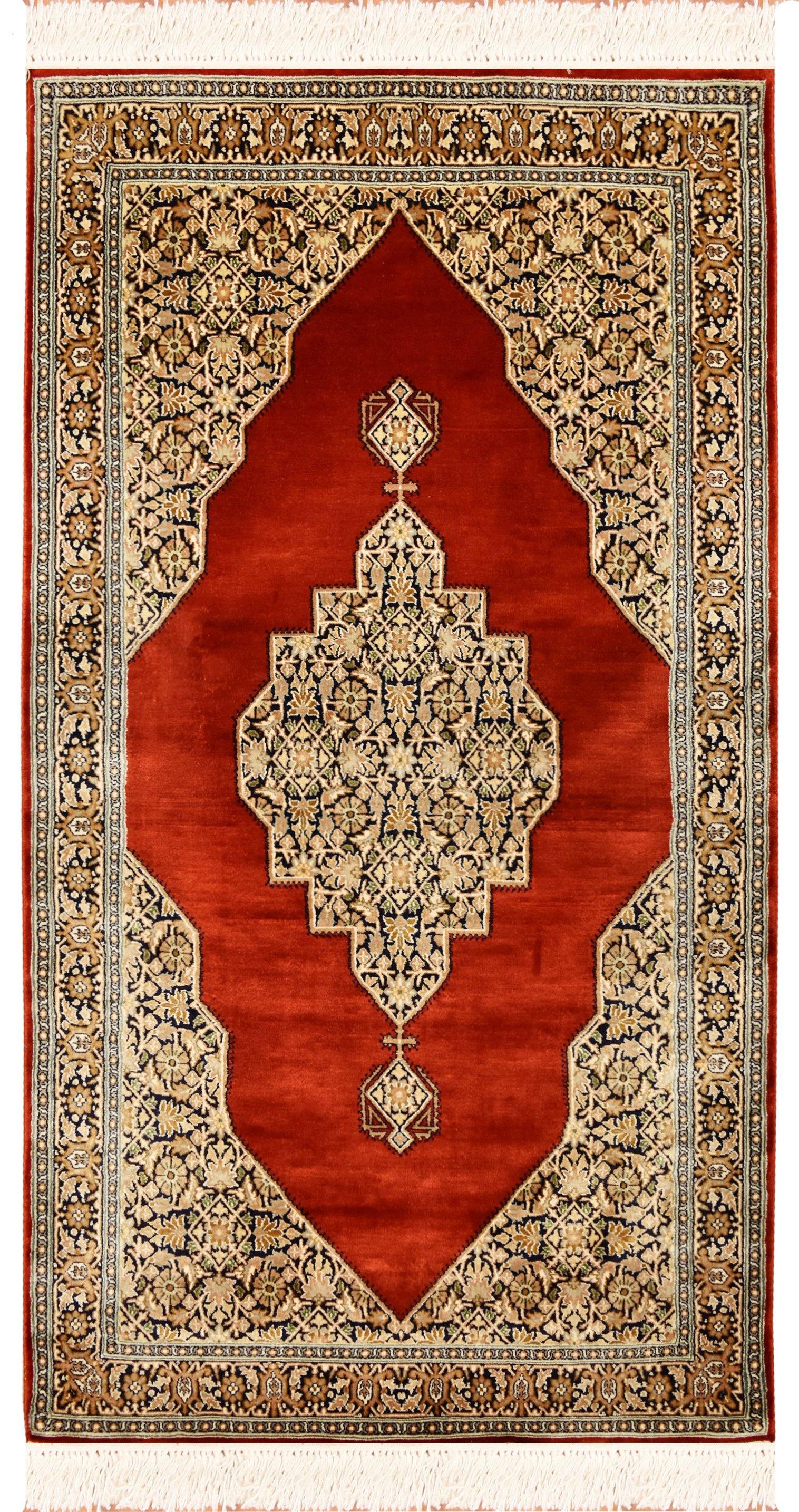 Buy Hand Knotted Chinise Silk Rug 2.5x4.5 Ft