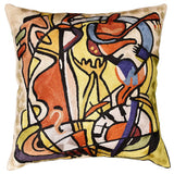 Wild Party I by Alfred Gockel Accent Pillow Cover Handmade Art Silk 18