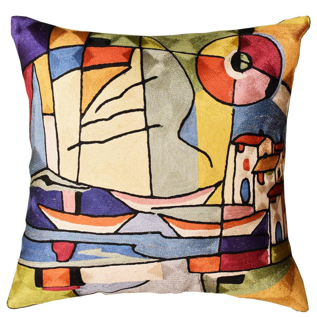 Americana North Atlantic by Alfred Gockel Accent Pillow Cover Art Silk 18"x18" - KashmirDesigns