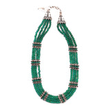 Green Quartz Quartz Choker Small 925 Sterling Silver Necklace Natural Gemstones Collar Handcrafted