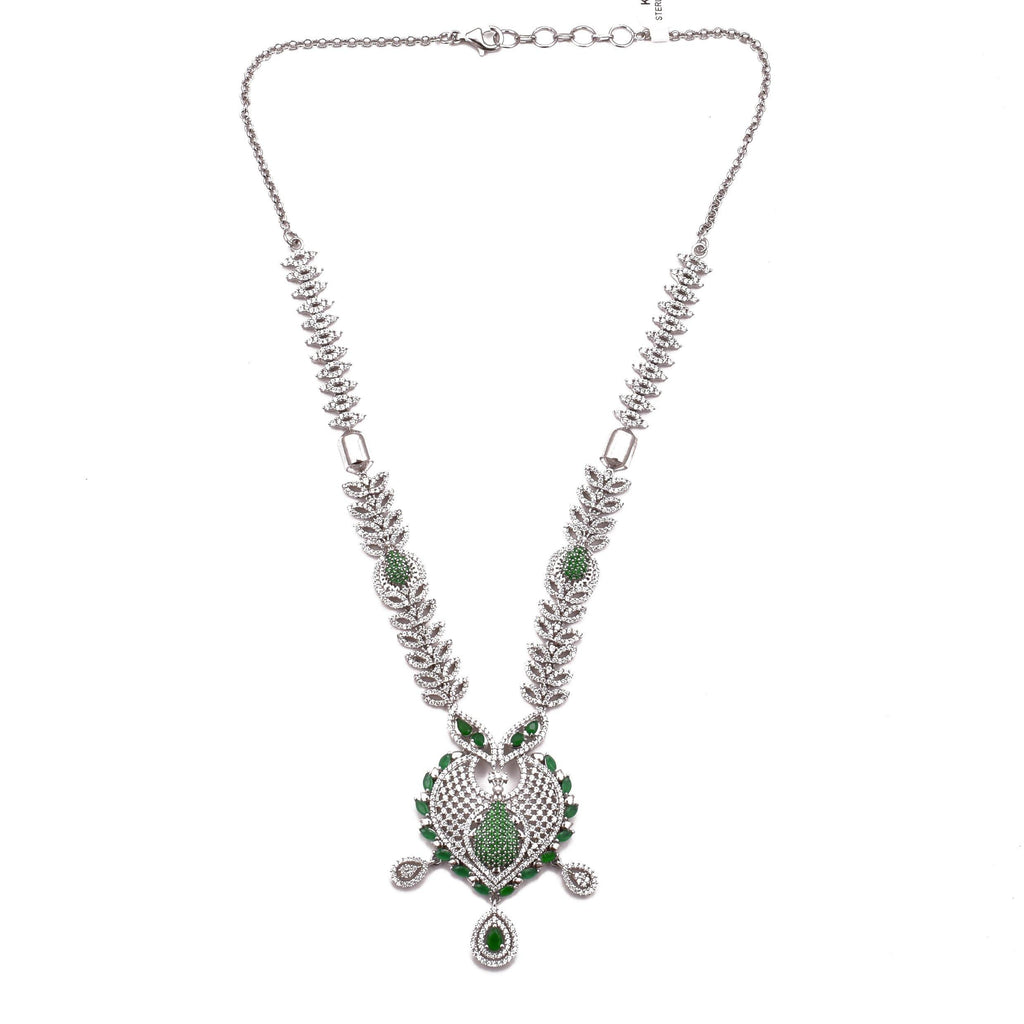 Green Quartz Y Necklace Pendant Multi Collar 925 Sterling Silver Natural Gemstones Handcrafted - Kashmir Designs