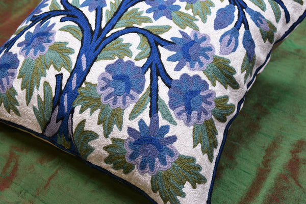 Blue flower deals pillow