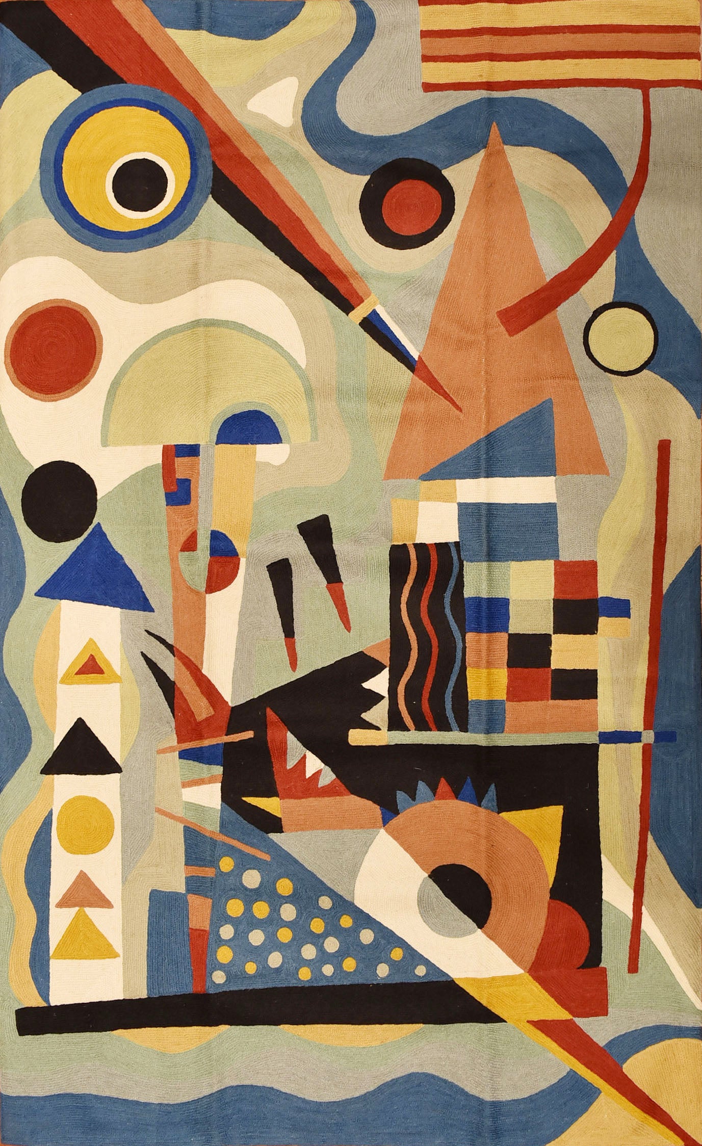 Kandinsky Tapestry 3ftx5ft Blue Composition VII Wall Hanging Carpet Rug Wool