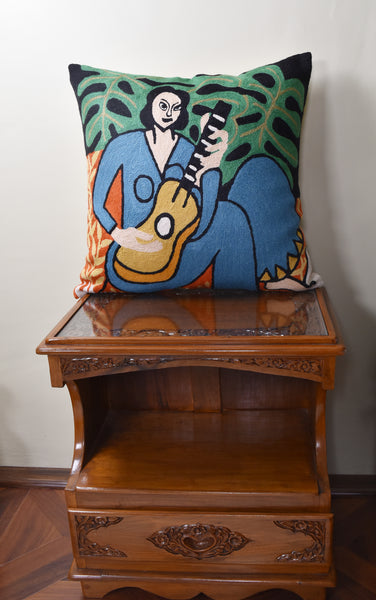 Matisse Pillow Cover The Music Lady Modern Chair Cushion Modern Farmhouse Pillows Flower Outdoor Pillow Mid Century Chair Cushions Hand Embroidered