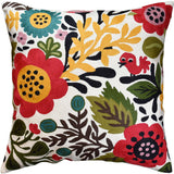 Suzani Red Bird Floral Bloom Decorative Pillow Cover Handembroidered Wool 18x18