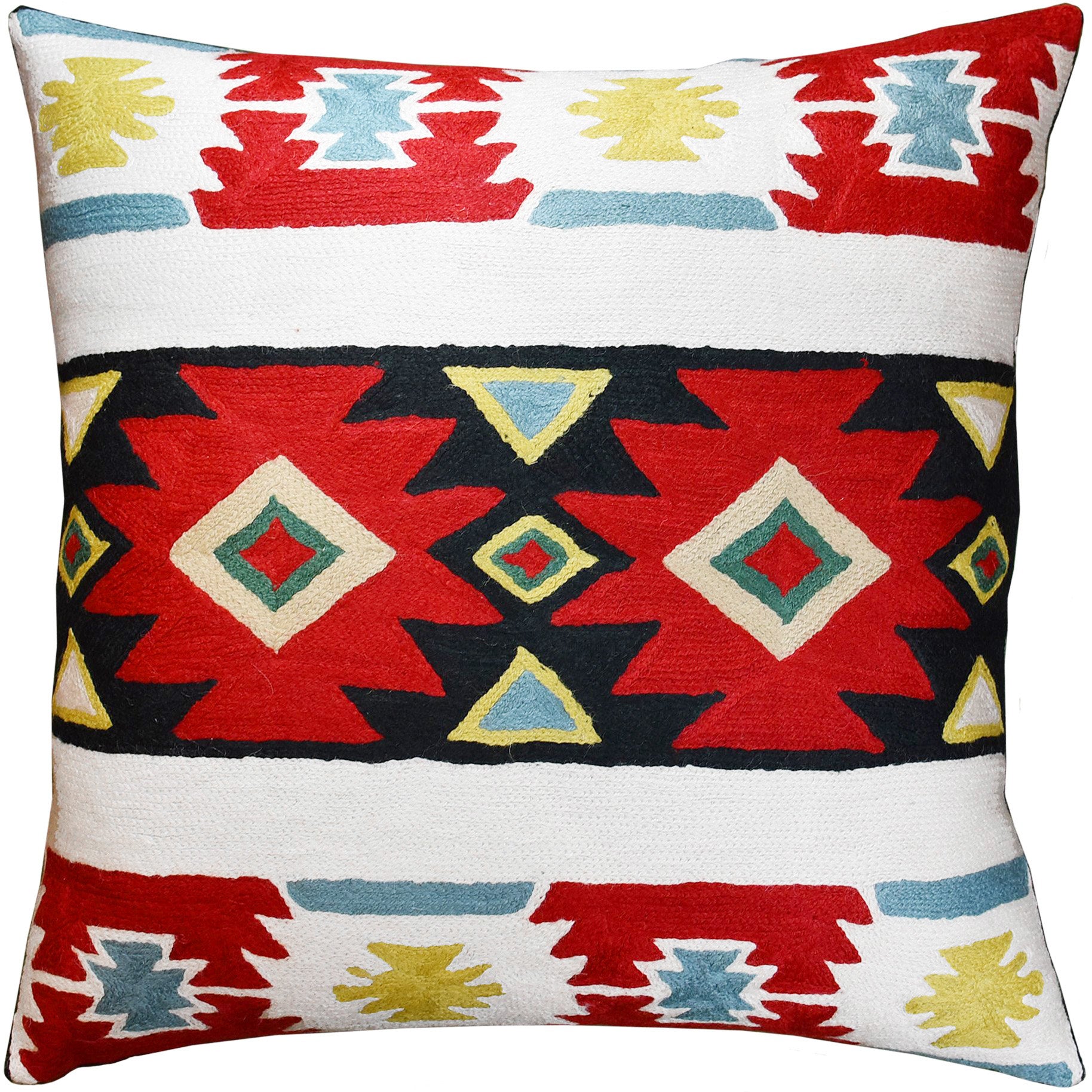 Tribal Butterfly Pillow Cover Aztec Southwestern Red Black Cream