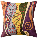 Klimt Purple Night Sky II Accent Pillow Cover Handembroidered Wool 18