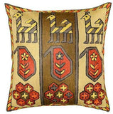 Aztec Navajo Tribal Symbols Rustic Hand Embroidered Wool 18