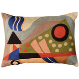 Lumbar Kandinsky Composition VII Cushion Cover Hand Embroidered Wool 14x20