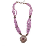 Purple Amethyst Necklace Pendant 925 Sterling Silver Natural Gemstone Necklaces Handcrafted