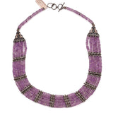Purple Amethyst Choker Small 925 Sterling Silver Necklace Natural Gemstones Collar Handcrafted