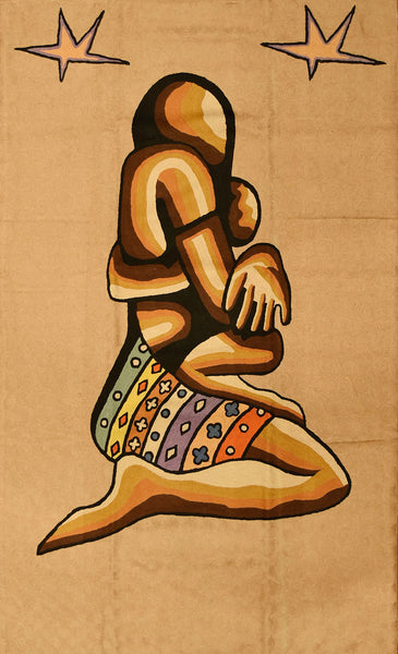 Tribal Girl 3ftx5ft Tan Aztec Handmade Wall Hanging Tapestry Rug Carpe Kashmir Designs