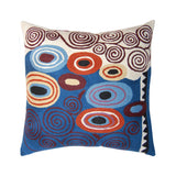 Klimt Blue Decorative Pillow Cover Farmhouse Chair Cushion Modern Sofa Pillowcase Outdoor Chair Cushions HandEmbroidered Wool Size 18x18