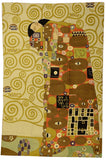 Klimt Kiss Wool Rug / Wall Tapestry Hand Embroidered 6ft x 4ft