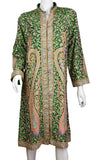 Ceres Hunter Green Silk Jacket Dinner Paisley Floral Evening Dress Coat Hand Embroidered Kashmir