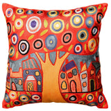 Red Tree Karla Gerard Decorative Pillow Cover Handembroidered Art Silk 18