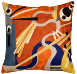 Kandinsky Decorative Pillow Cover Intuitive Flow II Wool HandEmbroidered 18x18