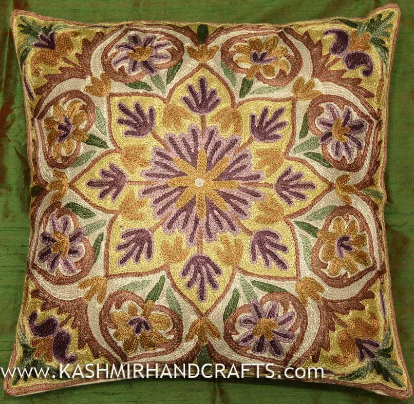 anemone violet floral pillow cover - Kashmir Designs