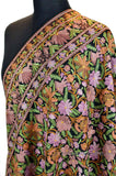 secret flower garden kashmir shawl hand embroidered wrap