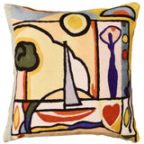 Fun in the Sun II by Alfred Gockel Accent Pillow Cover Handmade Wool 18