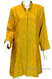 Orange Gold Silk Jacket Dinner Paisley Evening Dress Coat Hand Embroidered Kashmir