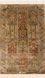 2.5'x4' Hamadan Tree of Life Silk Rug Oriental Carpet Area Rugs Hand Knotted