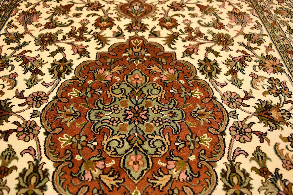 2.5'x4' Green Ardabil Silk Rug Oriental Carpet Medallion Wallhanging H –  Kashmir Designs