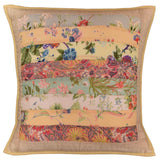 Romantic Patchwork I Floral Accent Cotton Pillow Cover Handprint Design 18