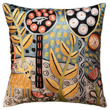 Deer & Bird Karla Gerard Accent Pillow Cover Handembroidered Art Silk 18
