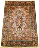 6’X4' Navy Saroukh Rug Pure Silk Pile Oriental Area Rugs Carpet Hand Knotted
