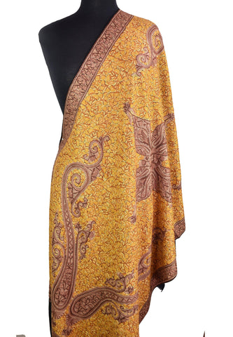 Buy Hand Embroidered Wool Silk Kashmiri Shawl Scarf Wrap Paisley