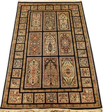 3'x5' Tree of Life Blue Silk Rug Oriental Carpet Geometric Four Seasons Design