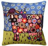 Blooming Cow Karla Gerard Decorative Pillow Cover Handembroidered Wool 18