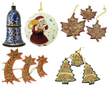 Christmas Ornaments Holiday Decorations, Ball, Bell,Moon, Tree and Maple Set