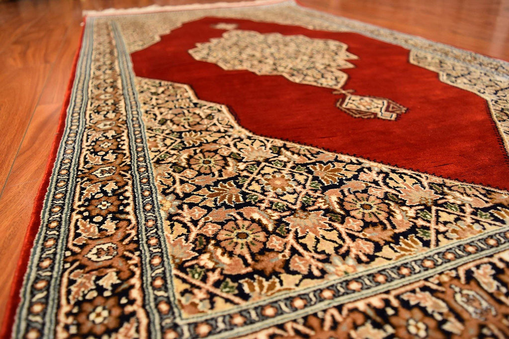 2.5'x4.5' Bidjar Red Silk Rug Oriental Carpet Medallion Area Rugs