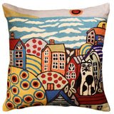 Sea Side Cat Karla Gerard Decorative Pillow Cover Handembroidered Wool 18