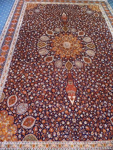 ardabil museum quality silk on silk rug 6ft x 9ft - Kashmir Designs