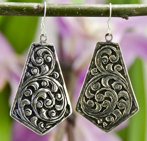 "Hathras Vine" Sterling Silver Earrings - Kashmir Designs