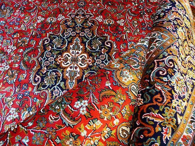Red Isfahan Silk on Silk Rug MuseumQuality 5ft x 7ft - Kashmir Designs