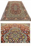 6x9ft Red Kashan Silk on Silk Rug Oriental Carpet Hand Knotted Museum Quality