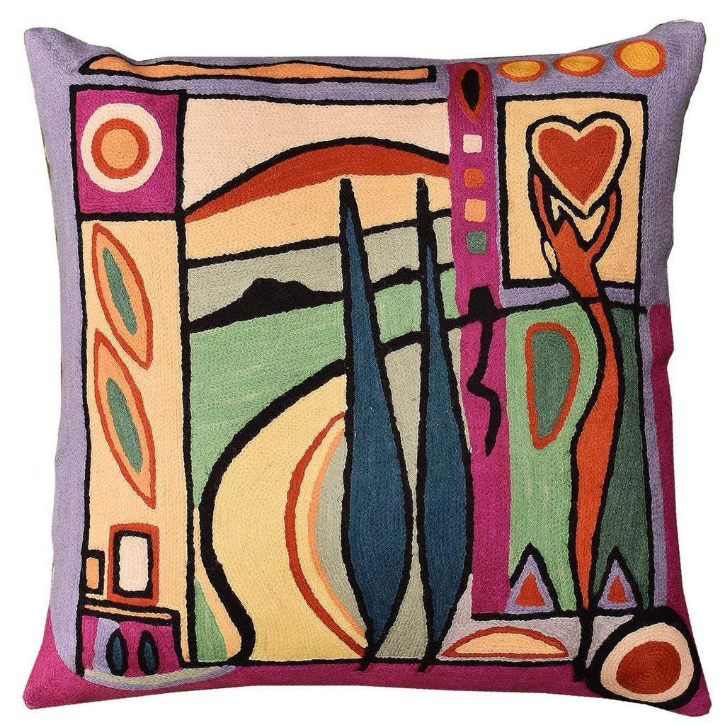Fun in the Sun VII by Alfred Gockel Accent Pillow Cover Handmade Wool 18" x 18" - KashmirDesigns