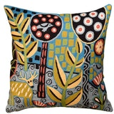 Deer & Bird Karla Gerard Decorative Pillow Cover Handembroidered Wool 18