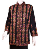 Vesta Black Jacket Dinner Evening Dress Coat Floral Hand Embroidered Kashmir