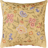 Vienna Butter Floral Design Decorative Cotton Pillow Cover Embroidered 18