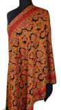 Danae Kashmir Shawl Paisleys Multi Color Hand Embroidered Suzani Needlework Wrap 27x76