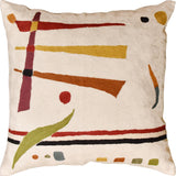 Kandinsky Off White Elements Accent Pillow Cover Handembroidered Wool 18