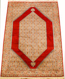 6’X4' Red Bidjar Rug Pure Silk Pile Oriental Carpet Area Rugs Hand Knotted