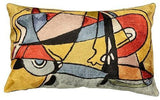 Lumbar Modern Abstract Oblong Pillow Cover Silk Hand Embroidered Art Silk 13x 21