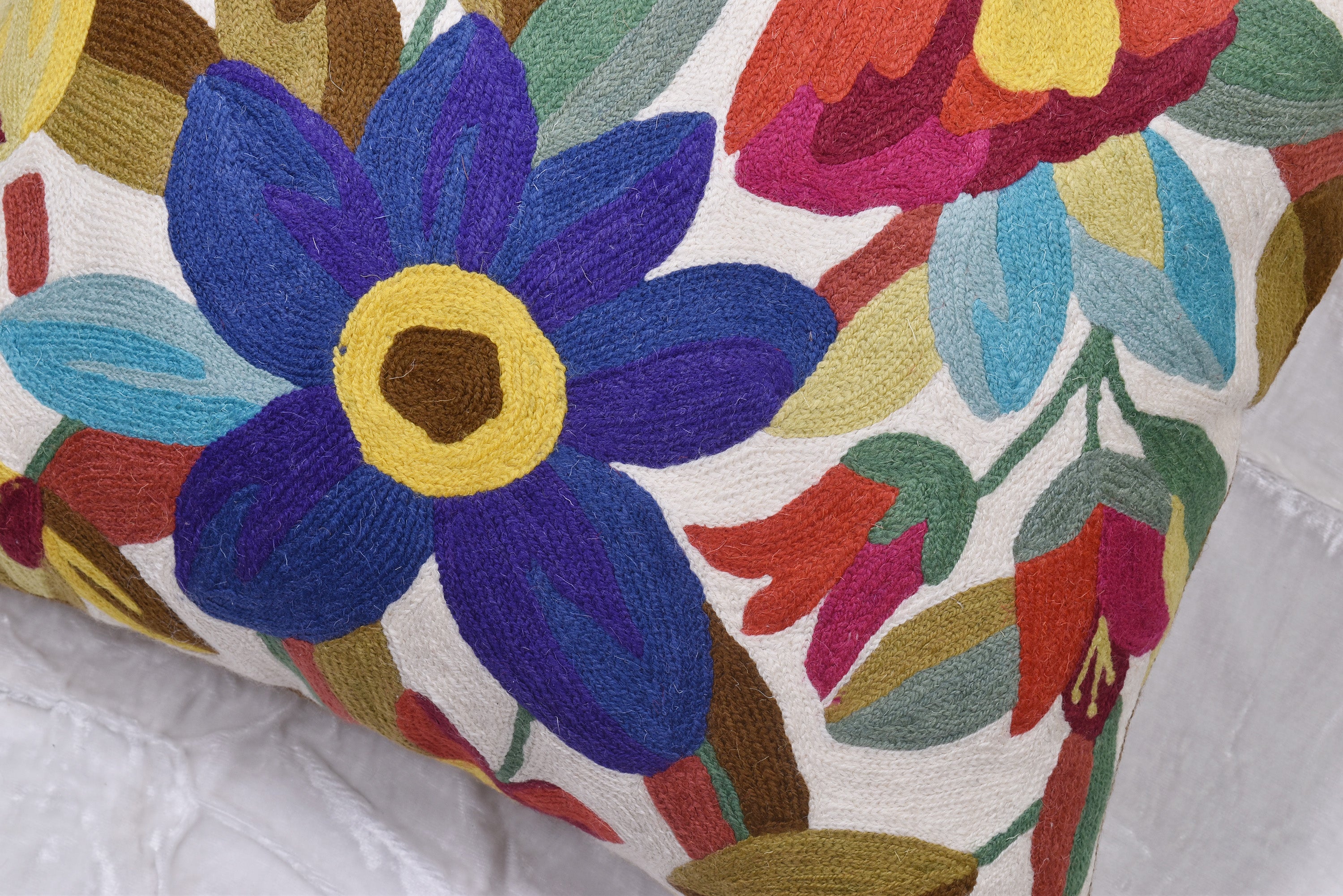 Hillview Embroidered Outdoor Pillow Covers Flower India